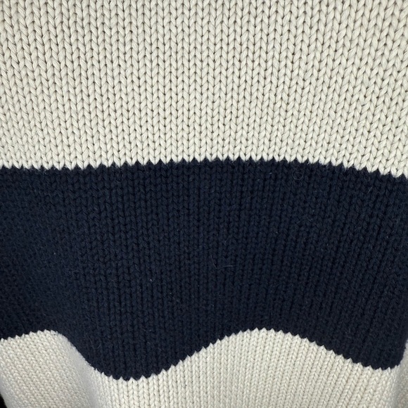 Brandy Melville Striped Navy and Cream Women's Sweater - Picture 5 of 10